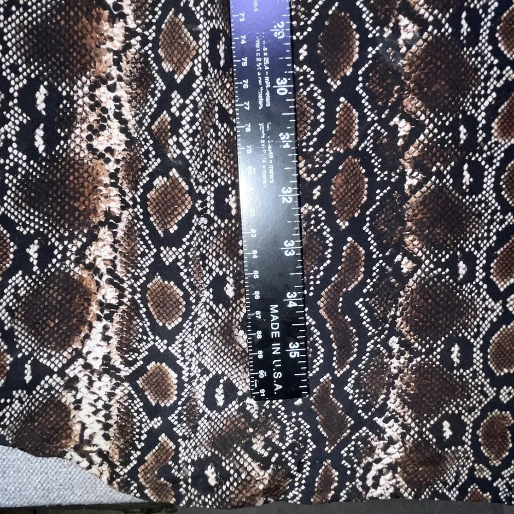 Michael Kors Tunic Dress Womens Medium Brown Snake Print Silk Lace Up V Neck